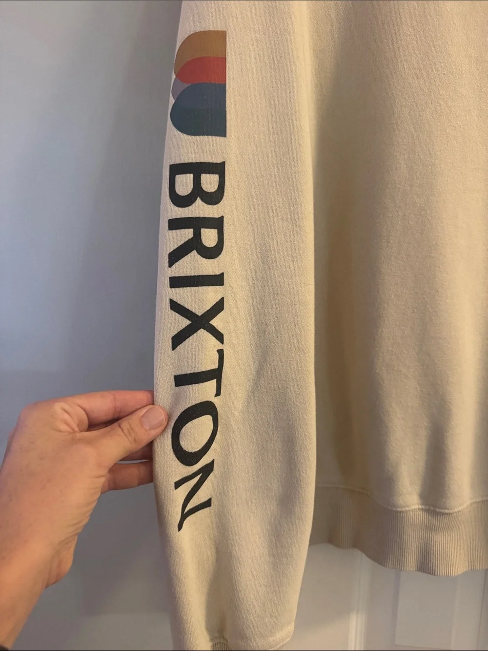 Brixton Cream Crewneck- Flawed